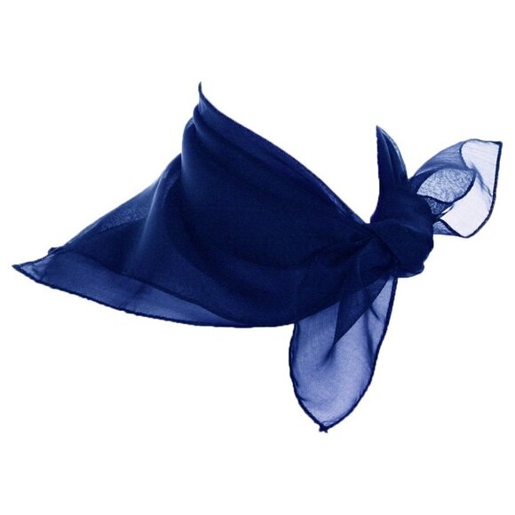 Royal Blue Sheer Chiffon Scarf 50s Style for Head Neck  21" Square - Hey Viv - Picture 5 of 8